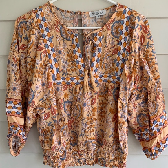 Rachel Zoe Floral Boho Top Size Medium - Picture 1 of 13